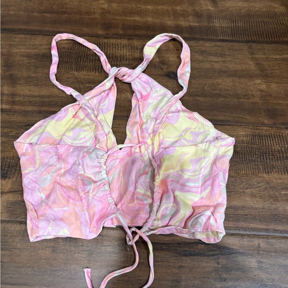 ZARA Marbled Pink Crop Top - Picture 4 of 5